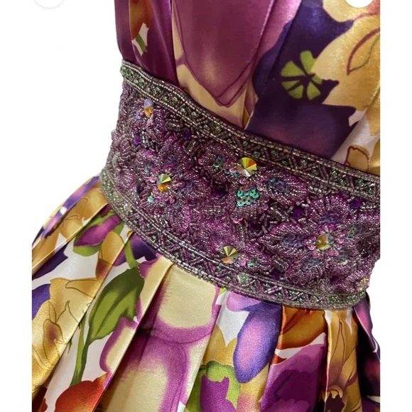 Authentic Tony Bowls Le Gala Short Prom Dress 110584 Multi Color Like New!!
